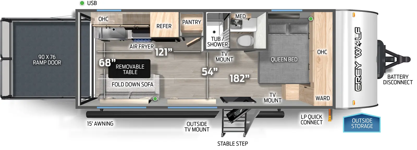 Cherokee 18RRBL Floorplan